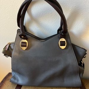 Grey and dark brown purse